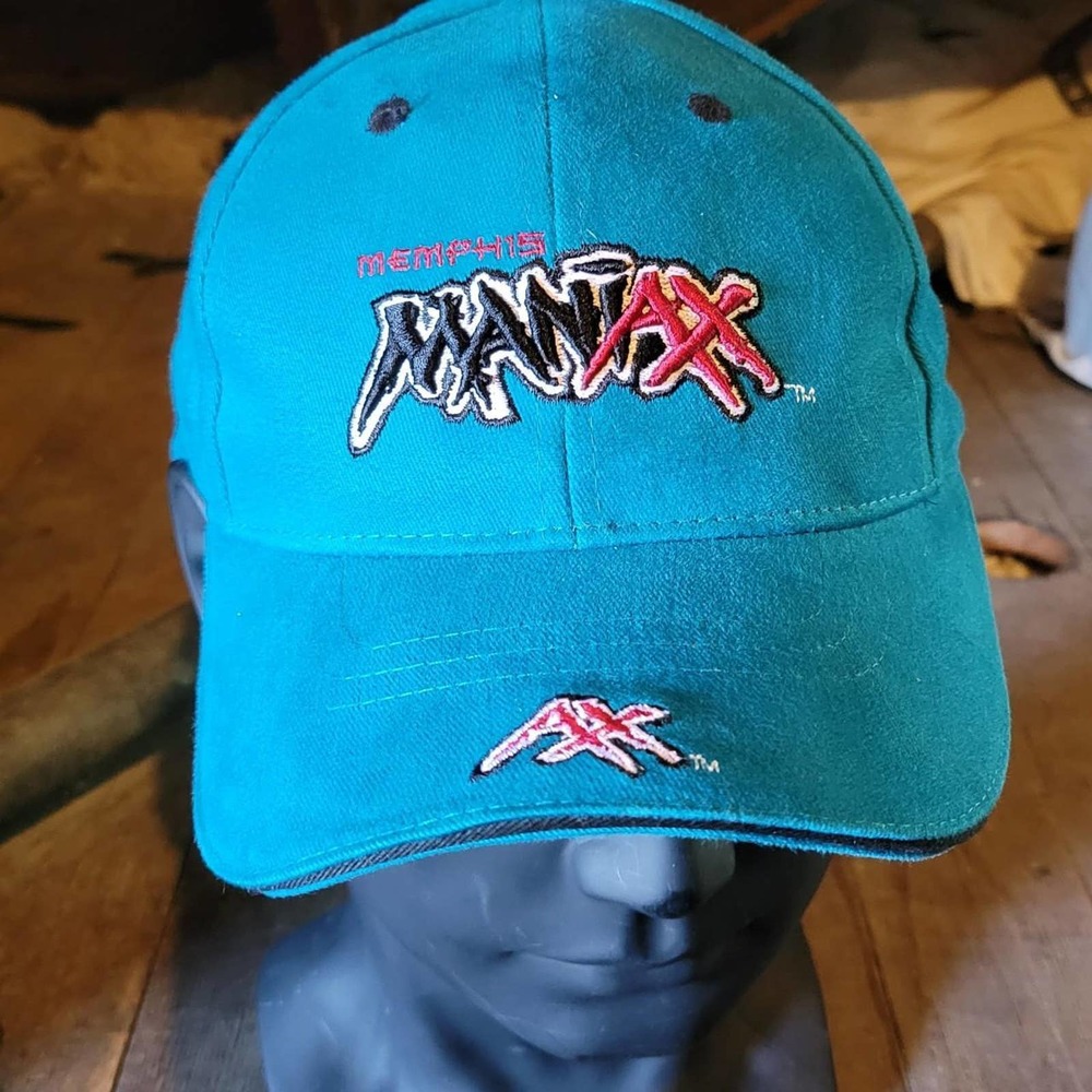 Vintage 90s Memphis Maniaxx XFL NFL Football Strapback One Size Retro Hat